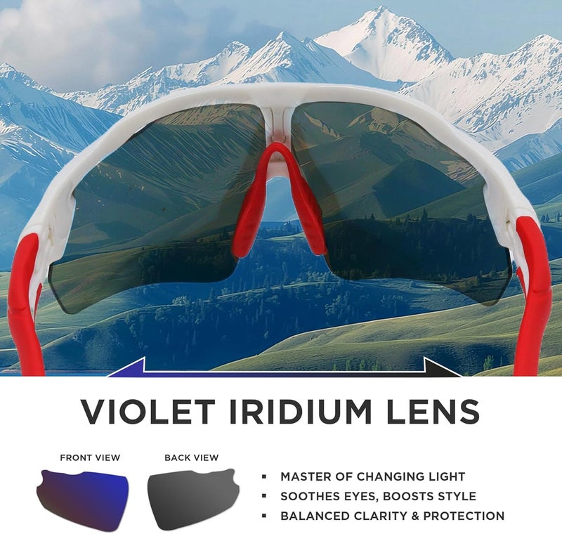 LOLOON Store Cycling Sunglasses for Men Women Youth, Wrap Around Sports Sunglasses for Running Climbing Bike Baseball Softball Golf - Image 4
